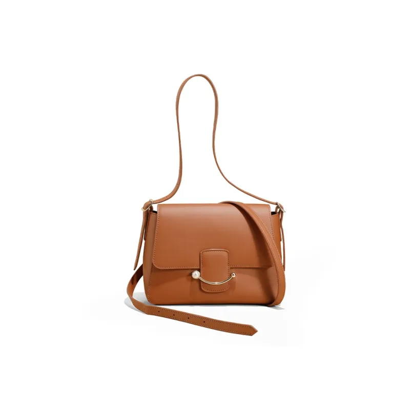 TOMATO&POTATO Cow Leather Crossbody Bags Shoulder Bags Women's Brown-0