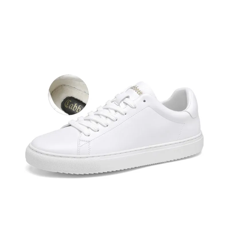 Cabbeen Lightweight And Breathable Low Top Trendy Casual Skateboard Shoes Men's White-9