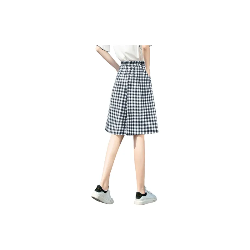 Cypress House Casual Shorts Women's Black White Plaid-1