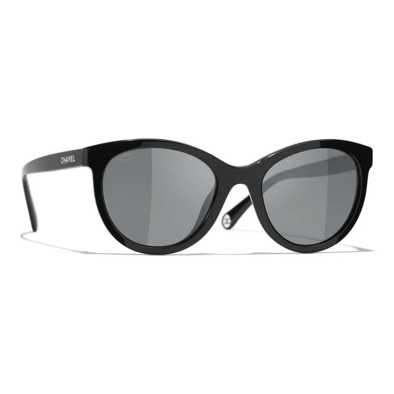 CHANEL Round Sunglasses Unisex Black-1
