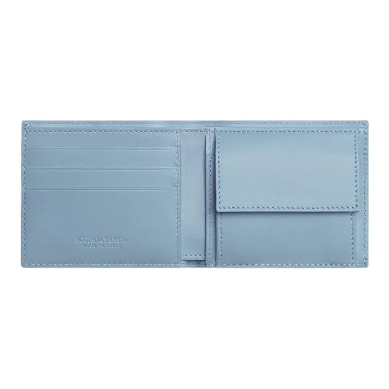 Bottega Veneta CASSETTE Lambskin Card Holder, Wallet Men's Blue-2
