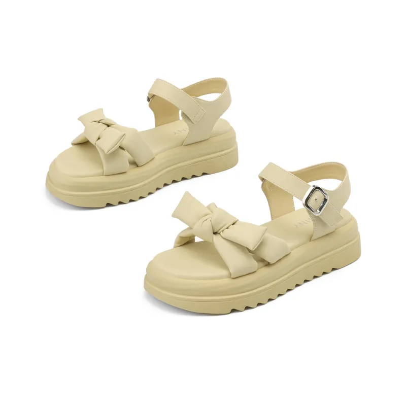 JOSINY Beach Sandals Women's Ecru/Yellow-11