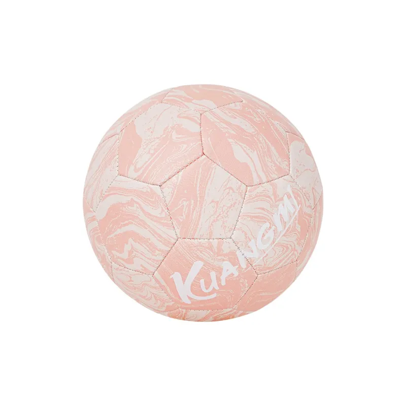 Kuangmi Size 5 Ball Soccer PU Machine Stitched Soccer Ball Unisex Pink-2