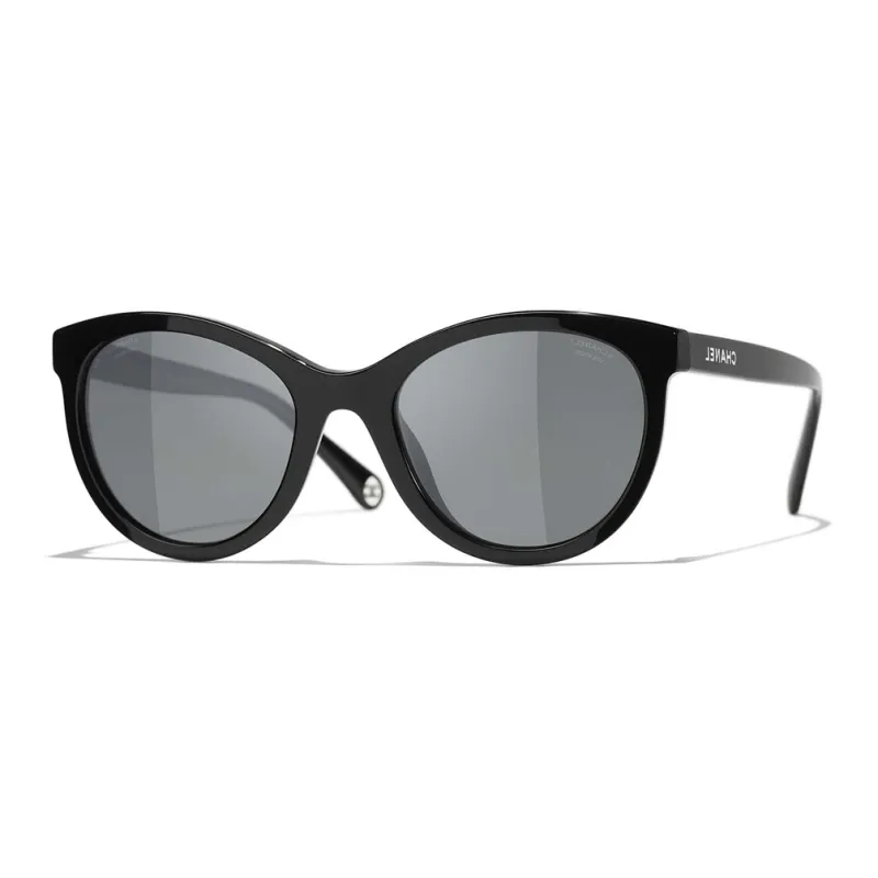 CHANEL Round Sunglasses Unisex Black-0