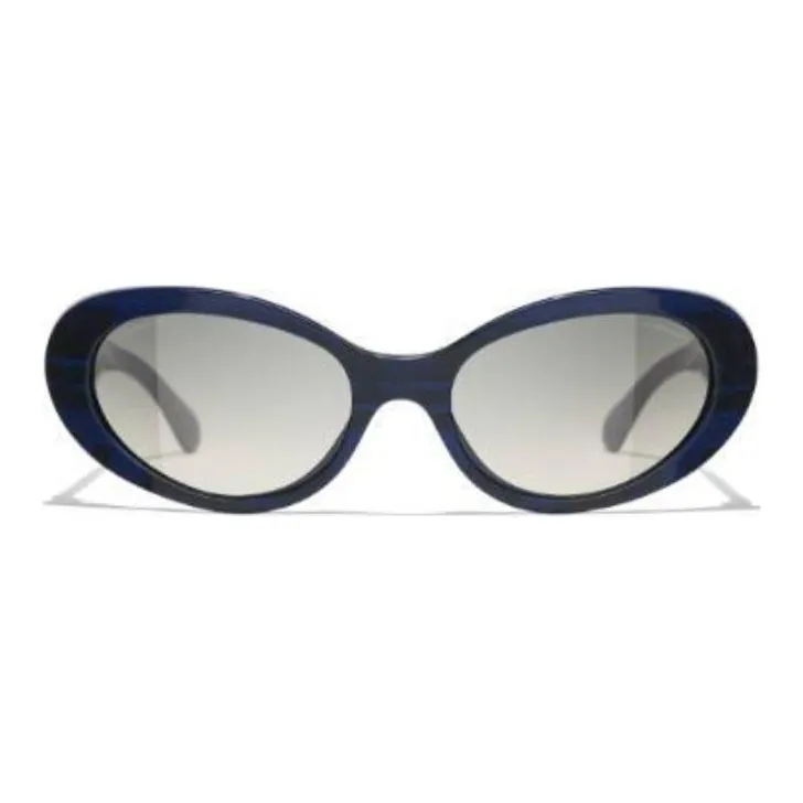 CHANEL Acetate Cat Eye Sunglasses Women's Black-1