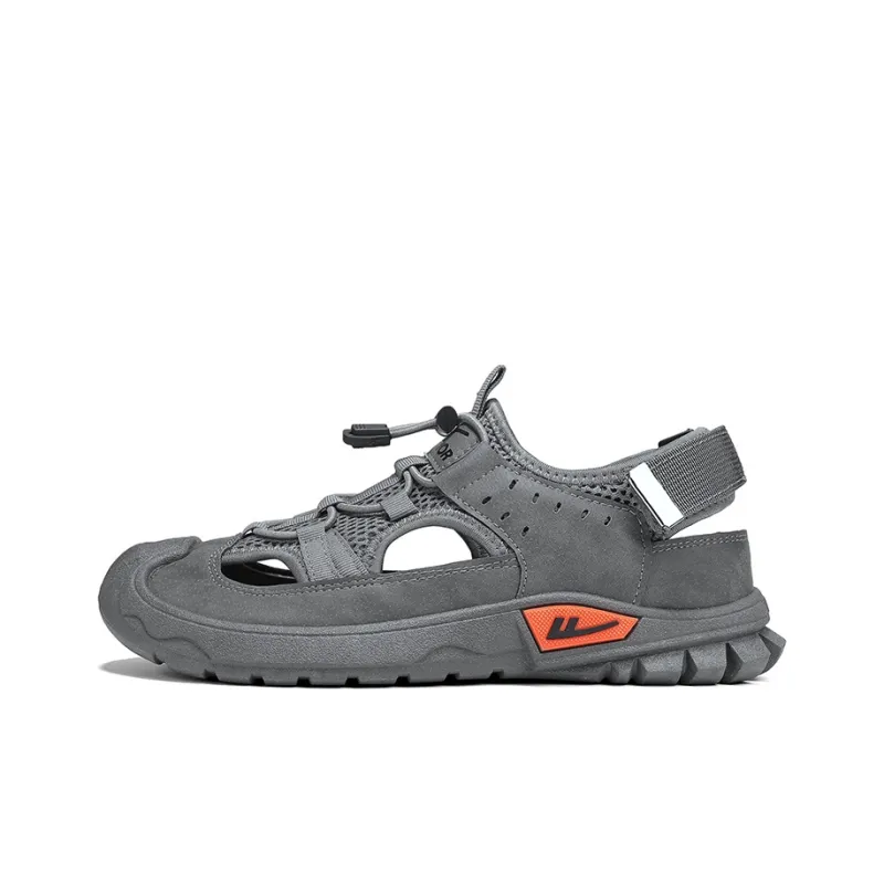 Warrior River Trekking Shoes Wear resistant, Lightweight, Breathable, And Non slip. Beach Sandals Men's Gray-0