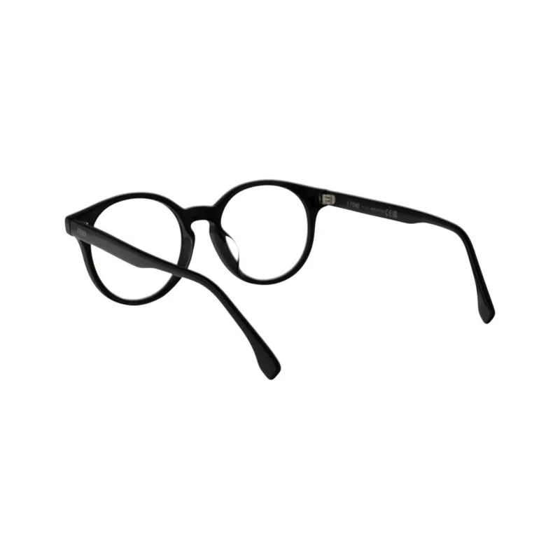 FENDI Acetate Round Eyeglass Frames Men's Black-2