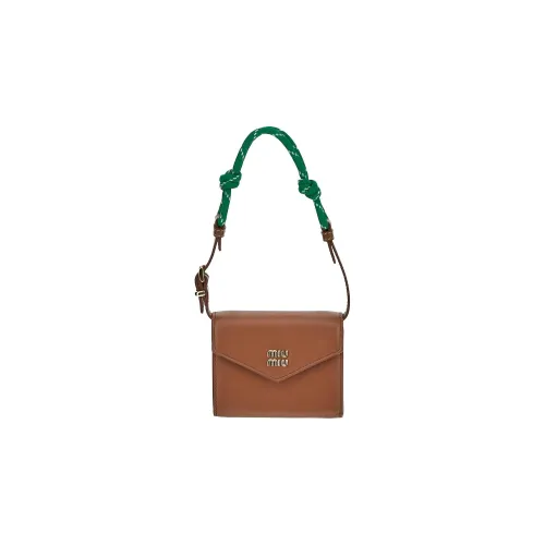 MIU MIU Leather Wallet Women's Brown