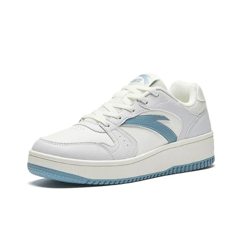 Anta Small Inspiration Anti-Slip And Wear-Resistant Lightweight Low-Top Skateboard Shoes Women's White Blue-1