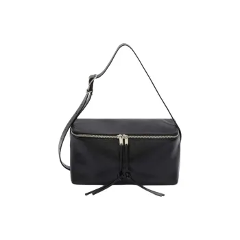 JIL SANDER Logo Debossed Zipped Medium Shoulder Bag