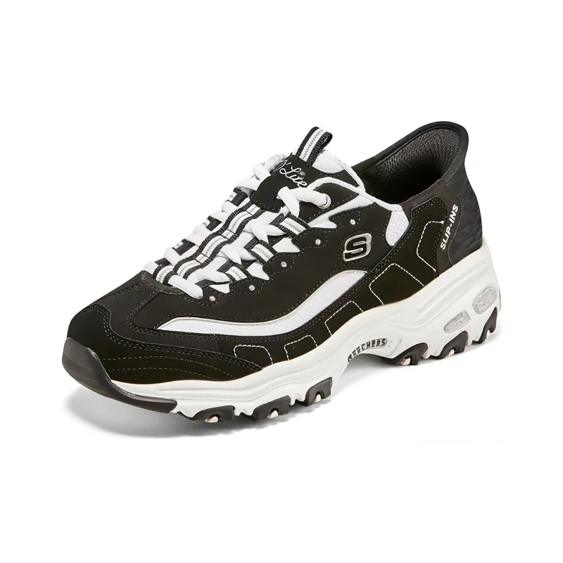 Skechers D'Lites 1.0 Chunky Sneakers 'Black White' Women's-1