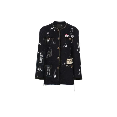 R13 Chain-link Paint-splatter Jacket