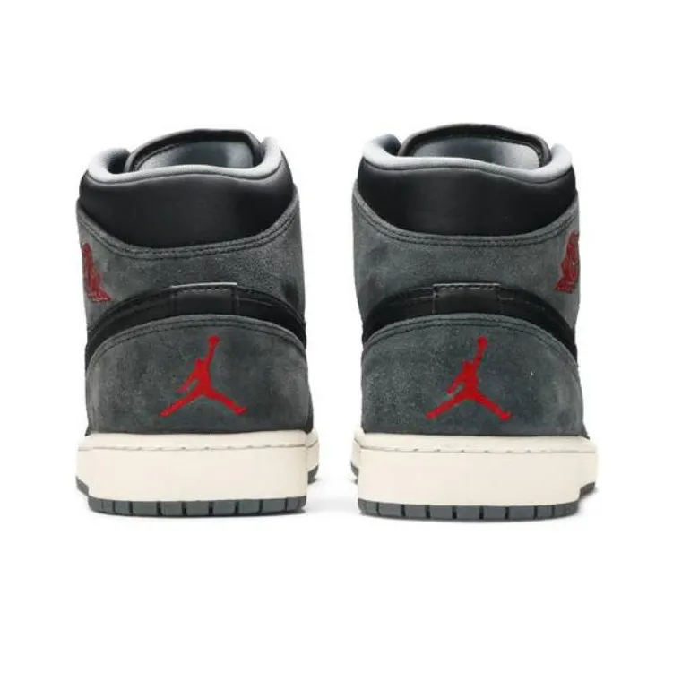 Jordan 1 Retro Mid Black Gym Red Anthracite-9