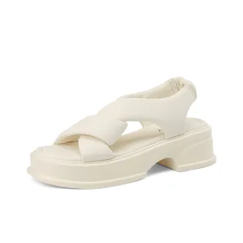 JOSINY Beach Sandals Women's Ecru/Light Green