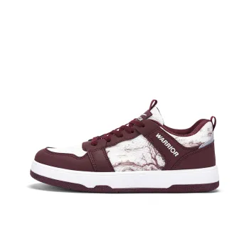 Warrior Lightweight Anti Slip Low Top Skateboard Shoes Men's White Burgundy