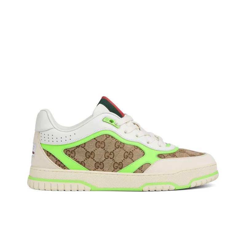 GUCCI Re Web Sneaker 'GG Canvas Beige Fluorescent Green'-1