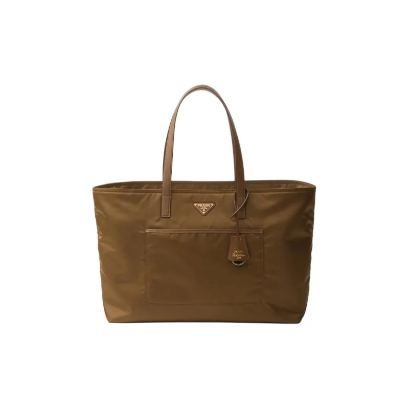 PRADA Re-Edition Fabric With Leather Handbag Large Size Women's Beige-0