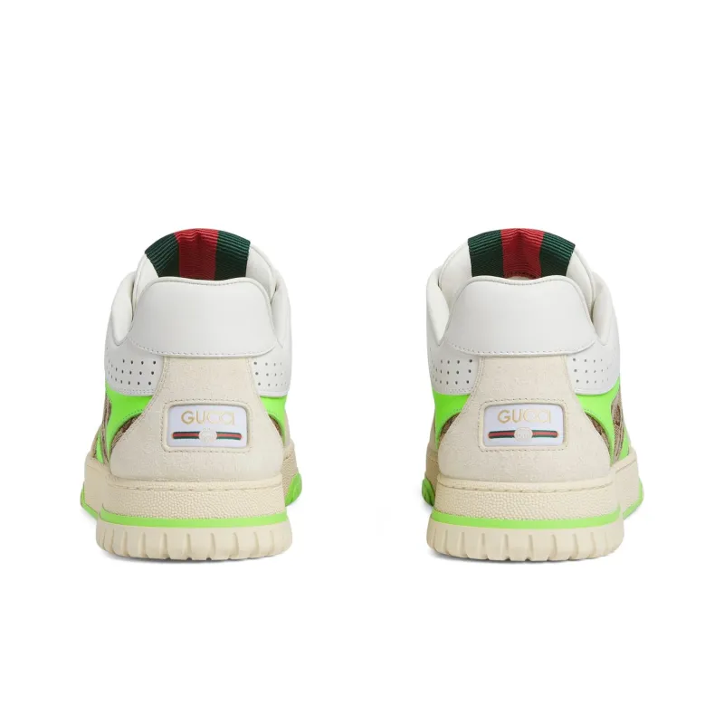 GUCCI Re Web Sneaker 'GG Canvas Beige Fluorescent Green'-3