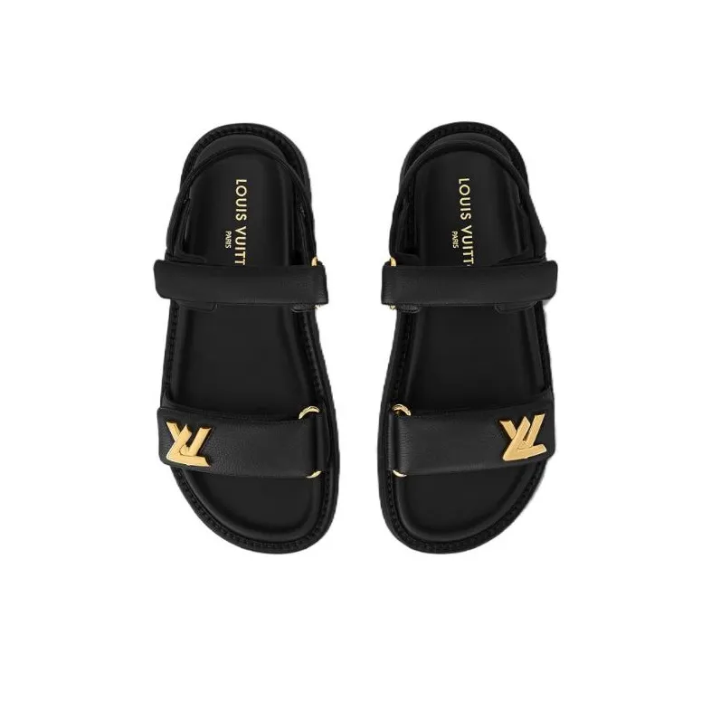 LOUIS VUITTON Sunset Beach Sandals Women's Black-4