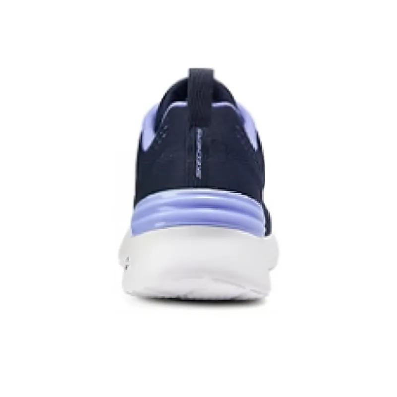 Skechers Cushioning Breathable Lightweight Low Top Casual Running Shoes Women's Blue Purple-3