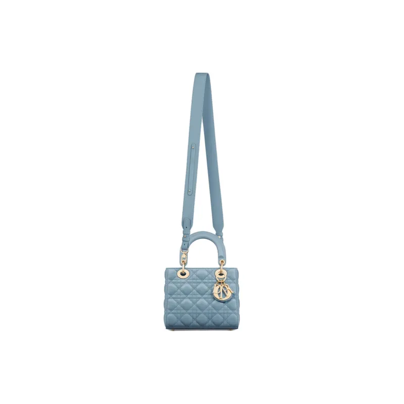 DIOR Lady DiorMy ABCDior Sheepskin Dior Bag Shoulder Bag Crossbody Bag Handbag Small Size Women's Sky Blue-3