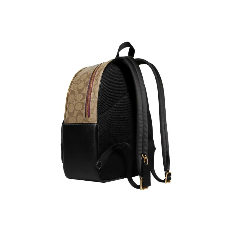 COACH Disney, Collaboration Court Fabric With Cow Leather Backpack Tubas Women's Khaki-1