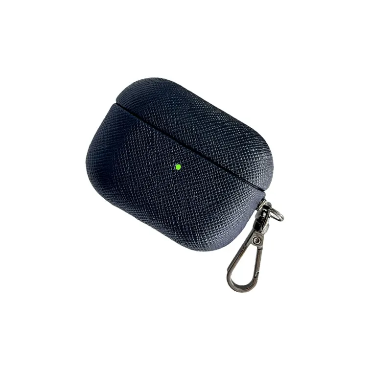 Compatibility AirPods 3/1/2/Pro 2 PC Niche Cross Leather Texture Minimalist Style Fully Enclosed Headphone Cases-1