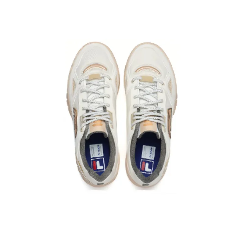 FILA FUSION Teratach Fusion Anti-Slip And Wear-Resistant Lightweight Low-Top Skateboard Shoes Men's Milk White Yellow-2