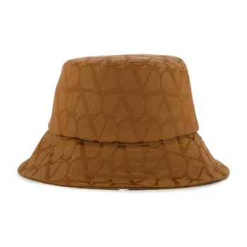 Valentino Cotton Bucket Hats Women's Brown
