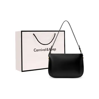Carnival Keep Cow Leather Shoulder Bag Crossbody Bag Shoulder Bag Women's Black/Burgundy