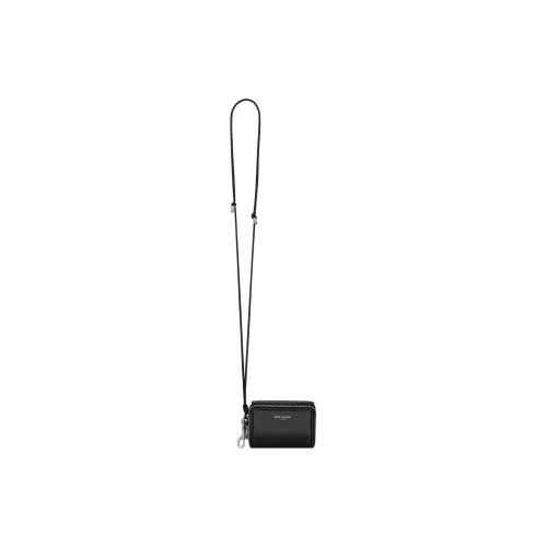 SAINT LAURENT PARIS Sheepskin Portable Clutch Men's Black