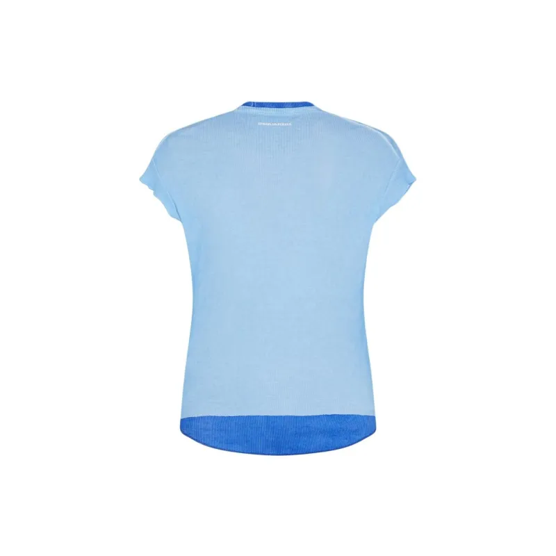 DSQUARED2 Slogan-print Layered Ribbed T-shirt-1