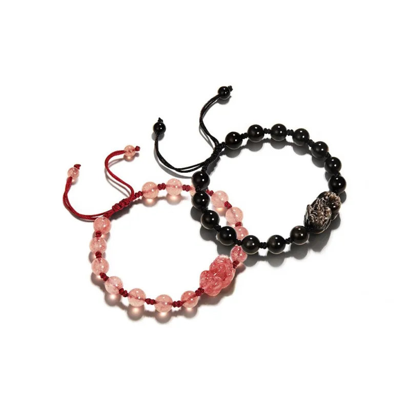 Bubble Scallops Obsidian Jade Bracelets Unisex-5