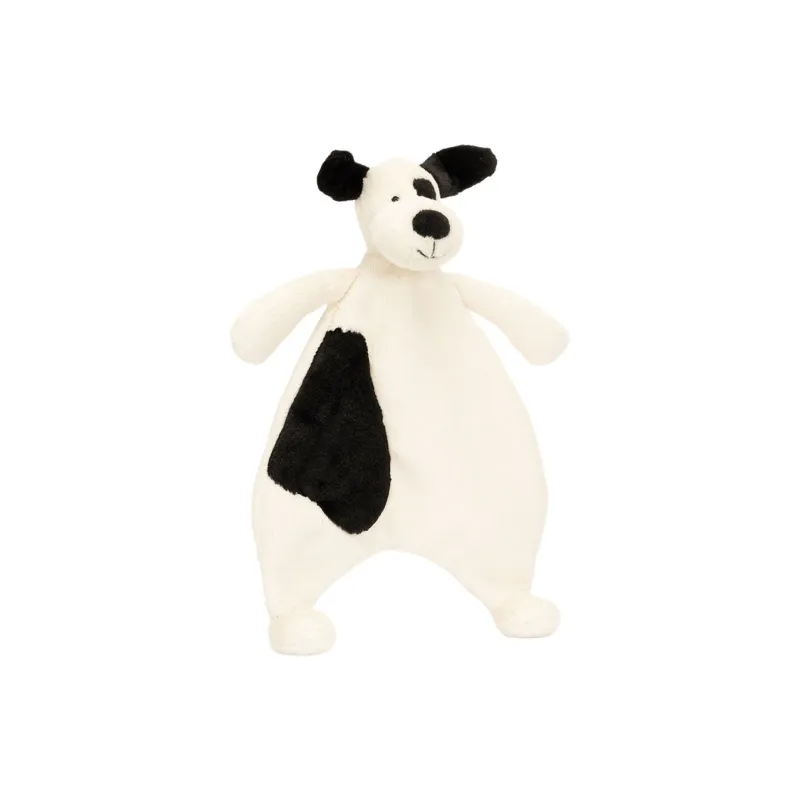 JELLYCAT Bashful Black & Cream Puppy Comforter Stuffed Animal-0