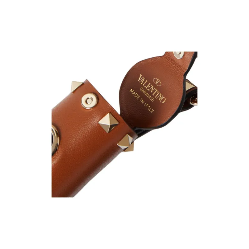 Valentino Rockstud Calfskin Storage Bag Women's Brown-3
