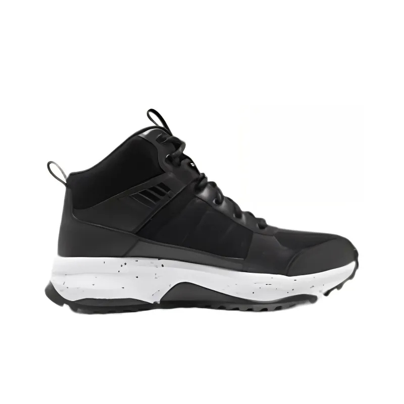 Skechers Utdoor Mens Cushioning, Slip Resistant, Abrasion Resistant Coverage Mid Top Outdoor Shoes Men's Black White-1
