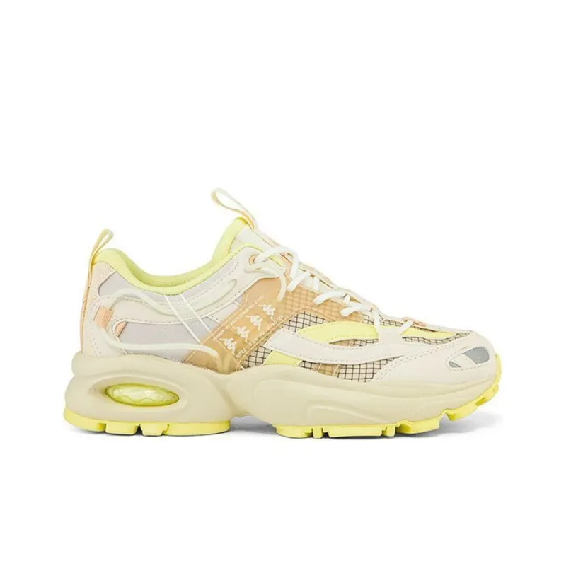 Kappa Cushioning Anti-Slip And Wear-Resistant Breathable Coverage Low-Top Chunky Sneakers Unisex Yellow-1