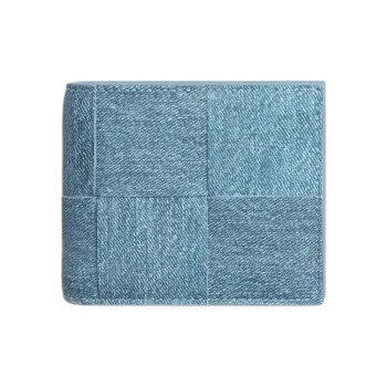 Bottega Veneta CASSETTE Lambskin Card Holder, Wallet Men's Blue