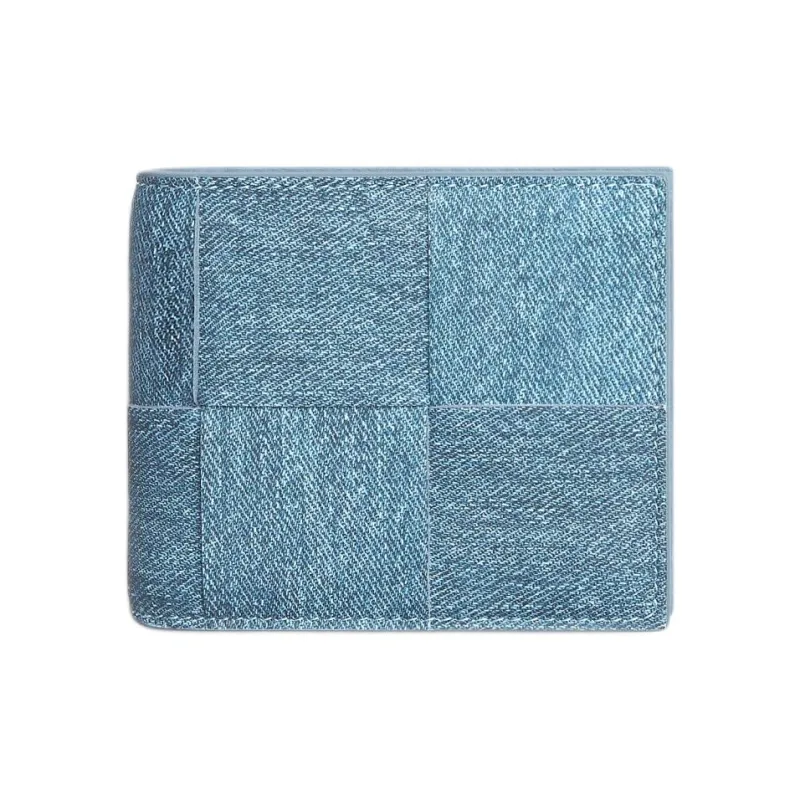 Bottega Veneta CASSETTE Lambskin Card Holder, Wallet Men's Blue-0