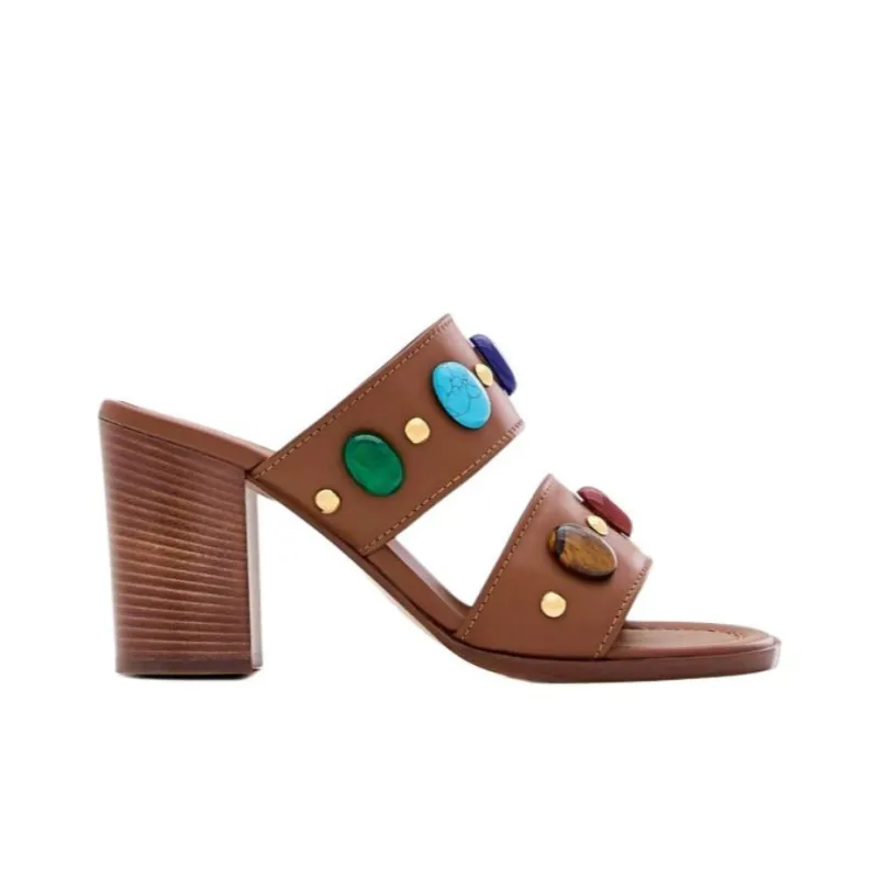 GIANVITO ROSSI 90mm Beaded Leather Mules-1