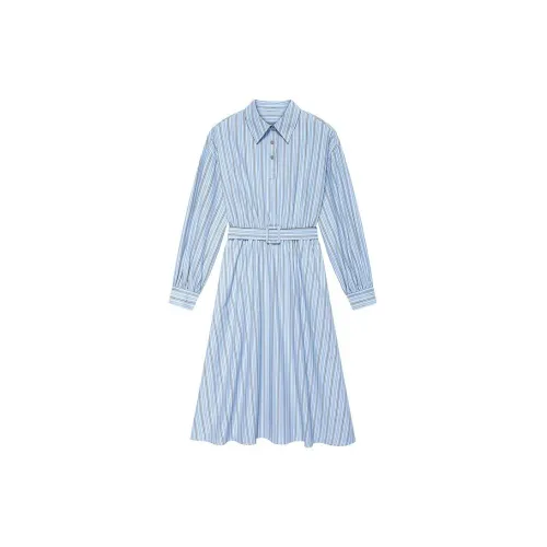 DKNY Long-Sleeved Dresses Women's Blue Stripes