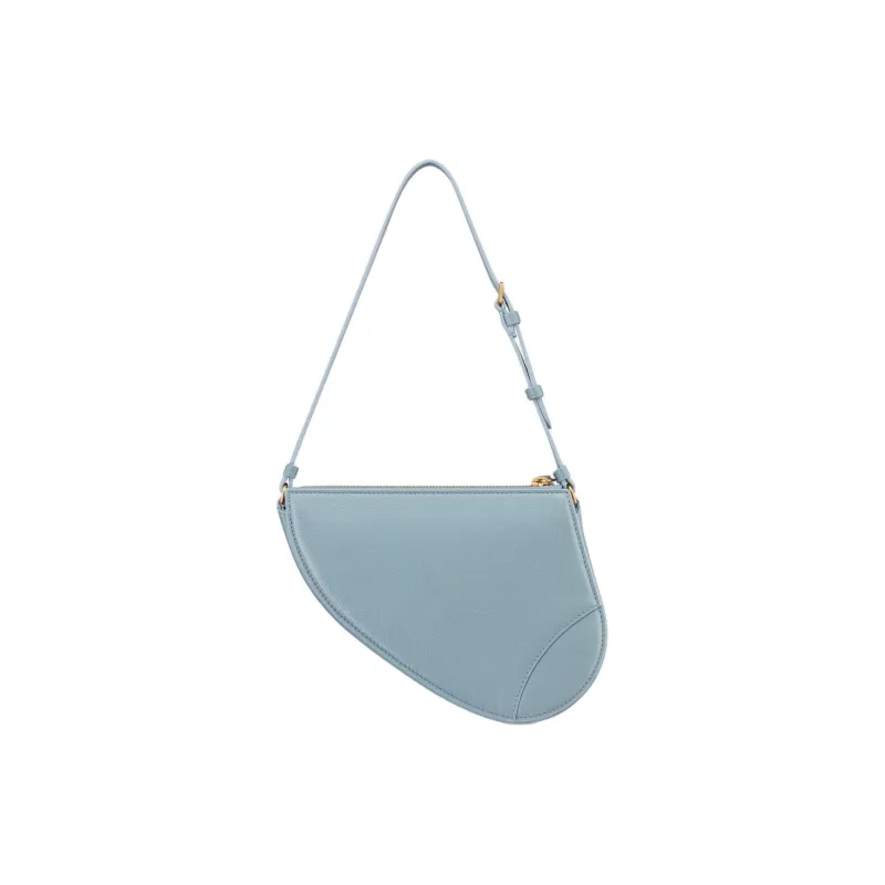DIOR Goatskin Saddle Bag One Shoulder Clutch Women's Sky Blue-1