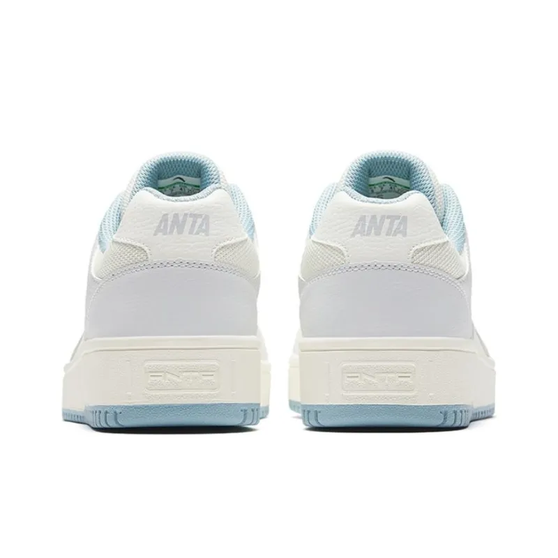 Anta Anti Slip And Wear Resistant Lightweight Low Top Skateboard Shoes Men's White Blue-3
