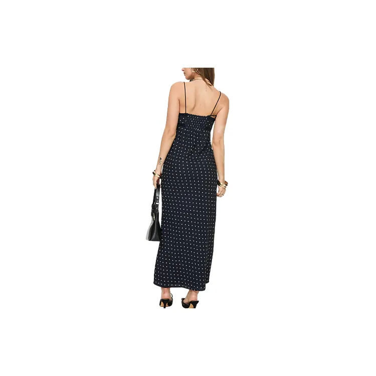 PRINCESS POLLY EMILY MAXI DRESS POLKA DOT Slip Dresses Women's Black-1