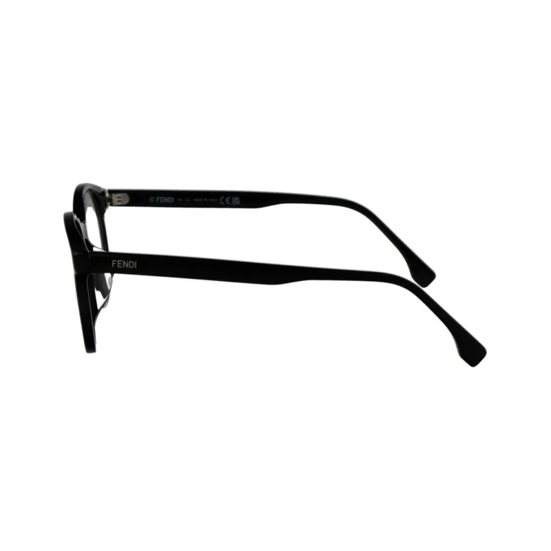 FENDI Acetate Round Eyeglass Frames Men's Black-3