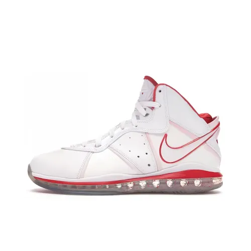 Nike Lebron 8 Vintage Basketball Shoes Men Mid-Top White/White/Sports Red