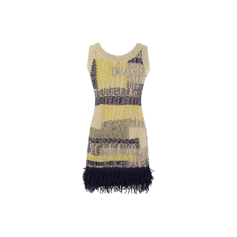 SportMax Fringed Edege Sleeveless Knitted Dress-1