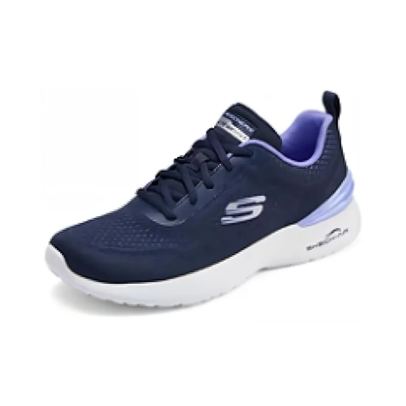 Skechers Cushioning Breathable Lightweight Low Top Casual Running Shoes Women's Blue Purple-1