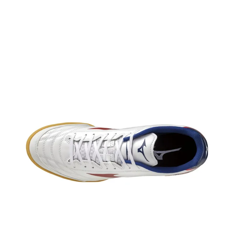 Mizuno Monarcida IC/IN Anti Slip Wear Resistant Soccer Shoes Men's White Red-2