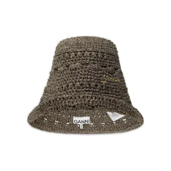GANNI Organic Cotton Bucket Hats Women's Green